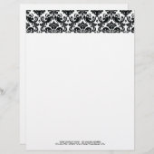 Elegant Black White  Damask Pattern Briefhoofd Sjabloon (Voorkant / Achterkant)