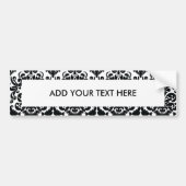 Elegant Black White  Damask Pattern Bumpersticker (Voorkant)