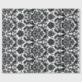 Elegant Black White Damask Pattern Cadeaupapier (Vlak)