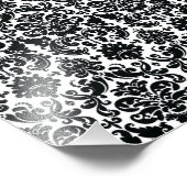Elegant Black White  Damask Pattern Foto Afdruk (Hoek)