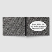 Elegant Black White Damask Pattern Gastenboek (Volledig)