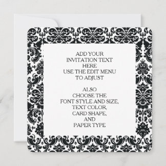 Elegant Black White Damask Pattern Kaart