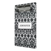 Elegant Black White  Damask Pattern Mini Klembord (Angled2)