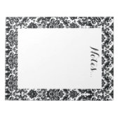 Elegant Black White Damask Pattern Notitieblok (Voorkant)