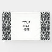Elegant Black White  Damask Pattern Spandoek (Horizontaal)