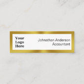 Elegant Black White en Gold Uw Logo- en QR-code Contactkaartje (Voorkant)