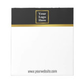 Elegant Black White en Gold Uw Logo hier Notitieblok (Voorkant)