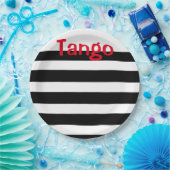 Elegant Black White en Red Tango Papieren Bordje (Feest)