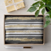 Elegant Black White Faux Gold Stripes Luxe Tissuepapier (Geschenk)