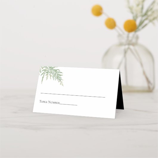 Elegant Black White Fern Greenery Wedding (Voorkant)