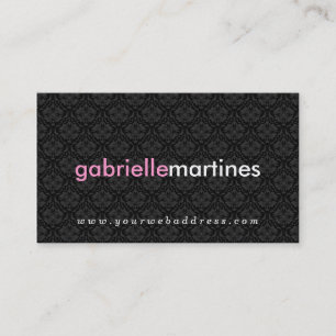 Elegant Black & White Floral Damaskers Visitekaartje