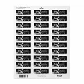 Elegant Black & White Floral Masquerade Party Etiket (Full Sheet)