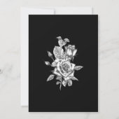 Elegant Black White Floral Rehearsal Dinner Kaart (Achterkant)