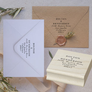 Elegant Black & White Floral Wreath Wedding Rubberstempel