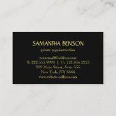 Elegant Black & White Flower Logo Yoga Visitekaartje (Achterkant)