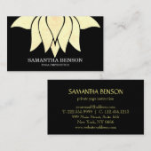Elegant Black & White Flower Logo Yoga Visitekaartje (Voorkant / Achterkant)