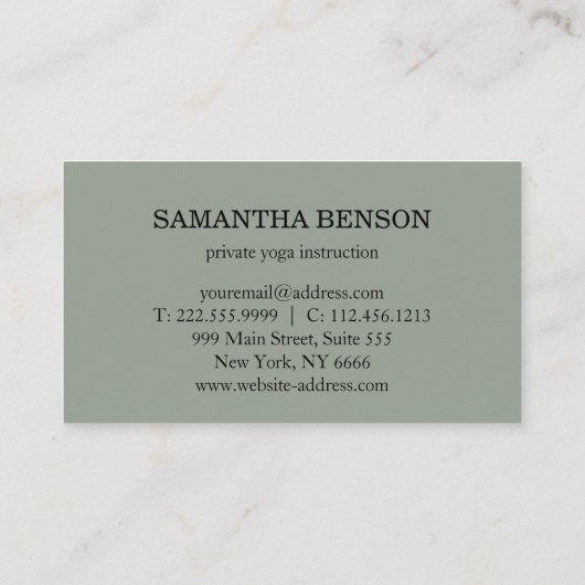 Elegant Black & White Flower Logo Yoga Visitekaartje (Achterkant)