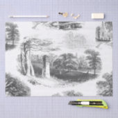 Elegant  Black White Forest Toile Tissuepapier (Craft)