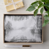 Elegant  Black White Forest Toile Tissuepapier (Geschenk)