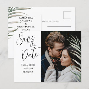 Elegant Black & White Foto Save the Date Announ Aankondigingskaart