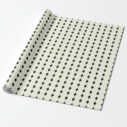  Elegant Black White Geometric Stippen Pattern Cadeaupapier (Uitgerold)