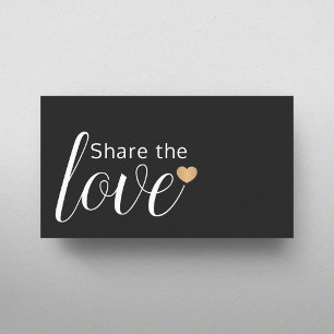 Elegant Black White Gold Heart Beauty Salon Aanbevelingskaartje