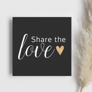 Elegant Black White Gold Heart Beauty Salon Aanbevelingskaartje