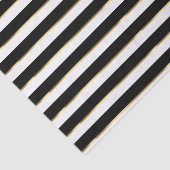 Elegant Black White Gold Horizontal Stripe Tissuepapier (Detail)