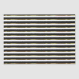 Elegant Black White Gold Horizontal Stripe Tissuepapier