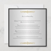 Elegant Black & White Gold Rozen, geboortedag Kaart (Achterkant)