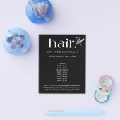 Elegant Black White Golden Scissors Hair Menu (Enkel)