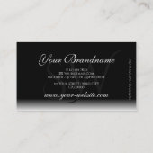 Elegant Black White Gradient Shadow Font Initialen Visitekaartje (Achterkant)