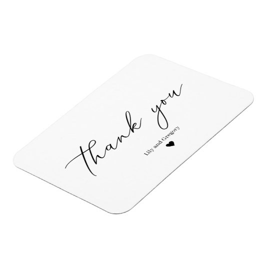 Elegant Black White Heart Weddenschap Hartelijk da Magneet (Linkerzijde)