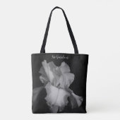 Elegant Black White Iris Foto gepersonaliseerd Draagtas (Achterkant)