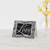 Elegant Black White Lace LOVE Note Kaart (Gele Bloem)