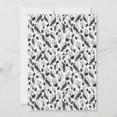 Elegant Black White Leaf Pattern Botanical Wedding Kaart (Achterkant)