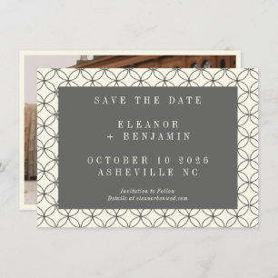 Elegant Black White Line Art Weddenfoto Save The Date