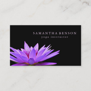 Elegant Black & white Lotus Flower Logo Yoga Visitekaartje