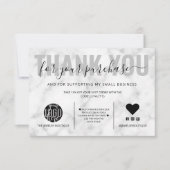 Elegant Black White Marble Logo - Hartelijk dank Bedankkaart (Voorkant)