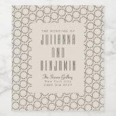 Elegant Black White Mid-Century Mod Custom Wedding Wijn Etiket (Enkel label)