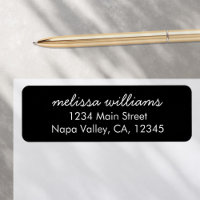 Elegant Black White Minimal Return Address