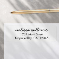 Elegant Black White Minimal Return Address