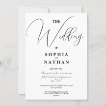 Elegant Black & White Minimalist Weddenschap