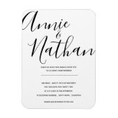 Elegant Black White Minimalist Wedding Invitation Magneet (Verticaal)