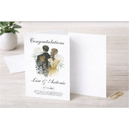 Elegant Black & White Minimalist Wedding Kaart