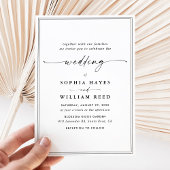 Elegant Black & White Minimalist Wedding Kaart