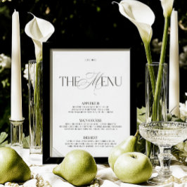 Elegant Black & White Modern Wedding Bar Menu