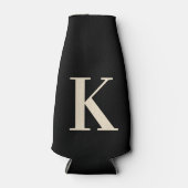 Elegant Black &White Monogram Flesjeskoeler (Voorkant)