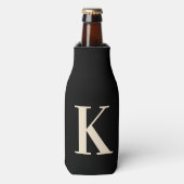 Elegant Black &White Monogram Flesjeskoeler (Fles Voorkant)