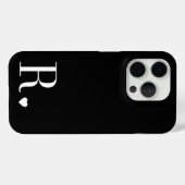 Elegant black & white monogram initial Case-Mate iPhone case (Achterkant (horizontaal))